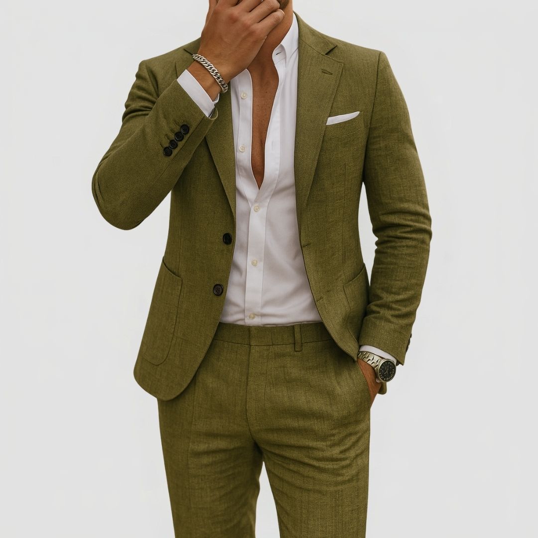 Men's 2-Piece Slim Fit Suit with Blazer and Trousers