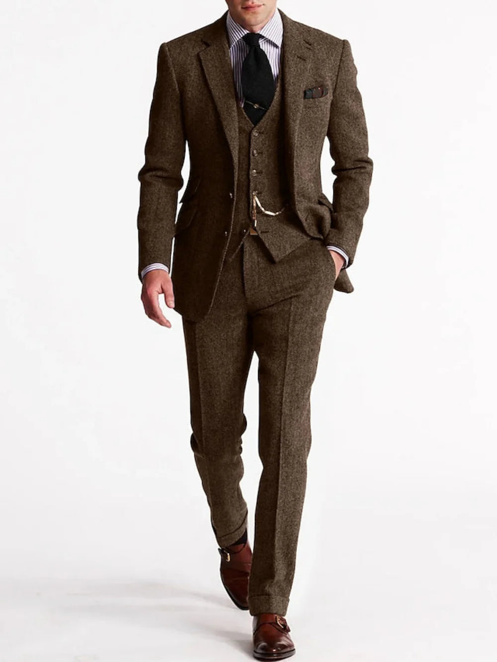 Men's 3-Piece Suit with Blazer, Waistcoat and Trousers