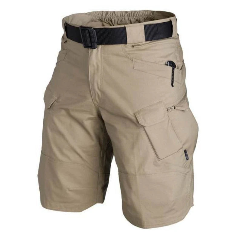 Men's Cargo Shorts with Multiple Pockets and Elasticated Waistband