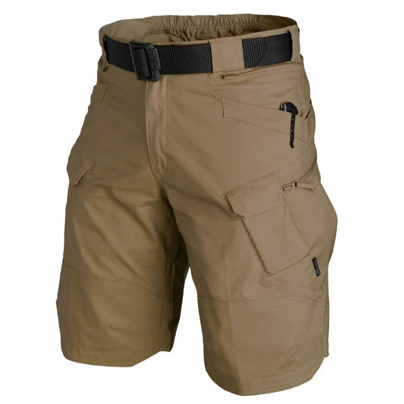 Men's Cargo Shorts with Multiple Pockets and Elasticated Waistband