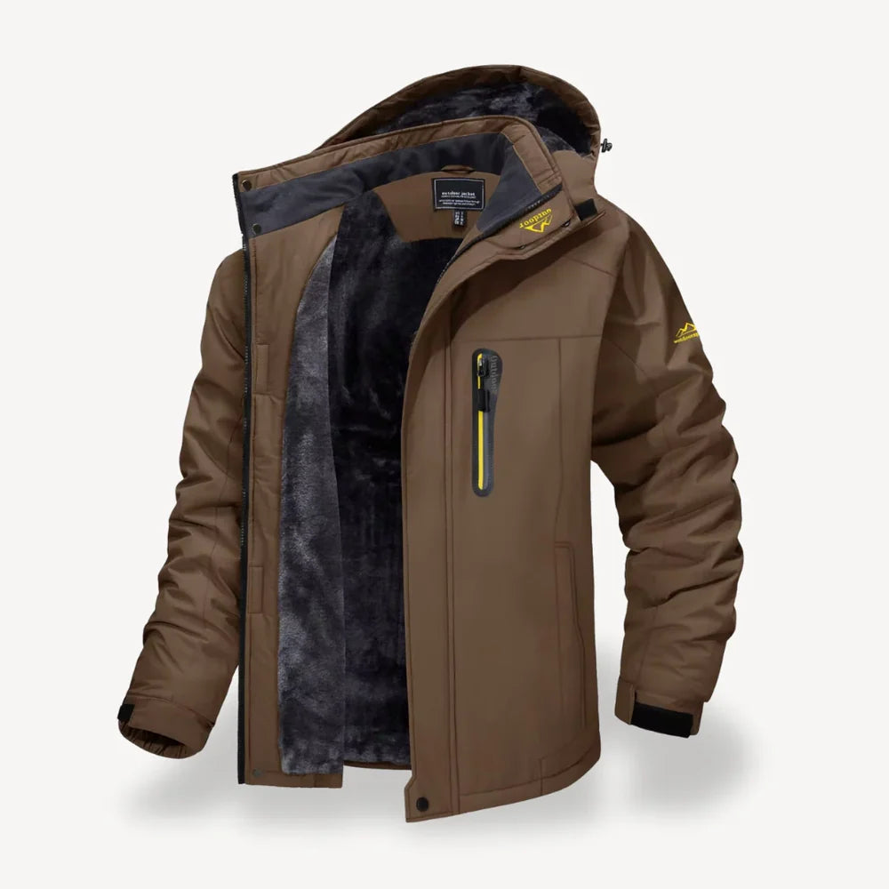 Men's Hooded Softshell Winter Jacket with Fleece Lining