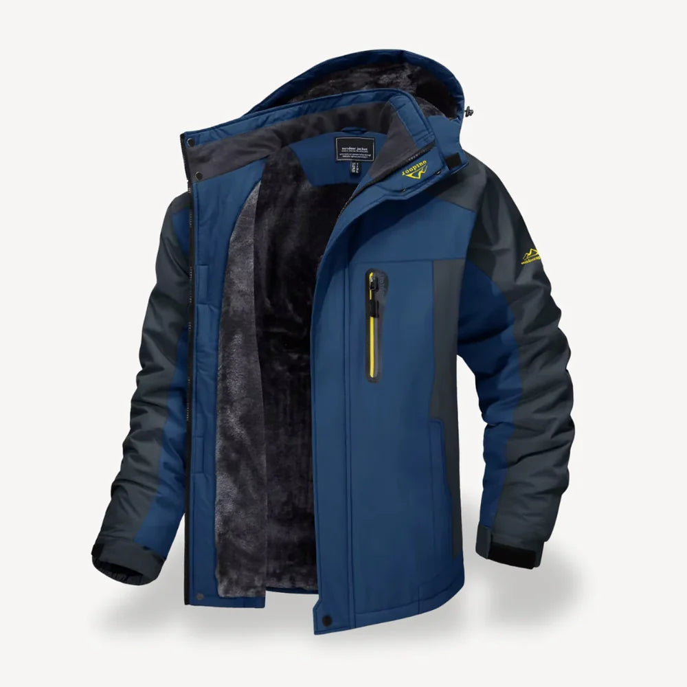 Men's Hooded Softshell Winter Jacket with Fleece Lining