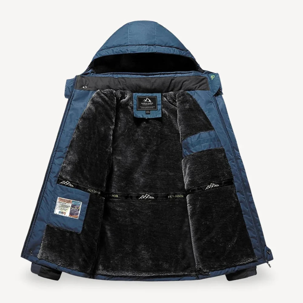 Men's Hooded Softshell Winter Jacket with Fleece Lining