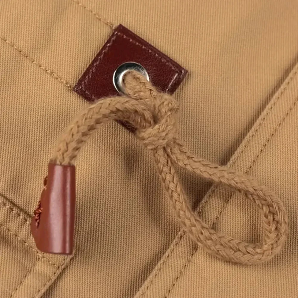 Men's Lined Winter Jacket with Zip and Button Closure