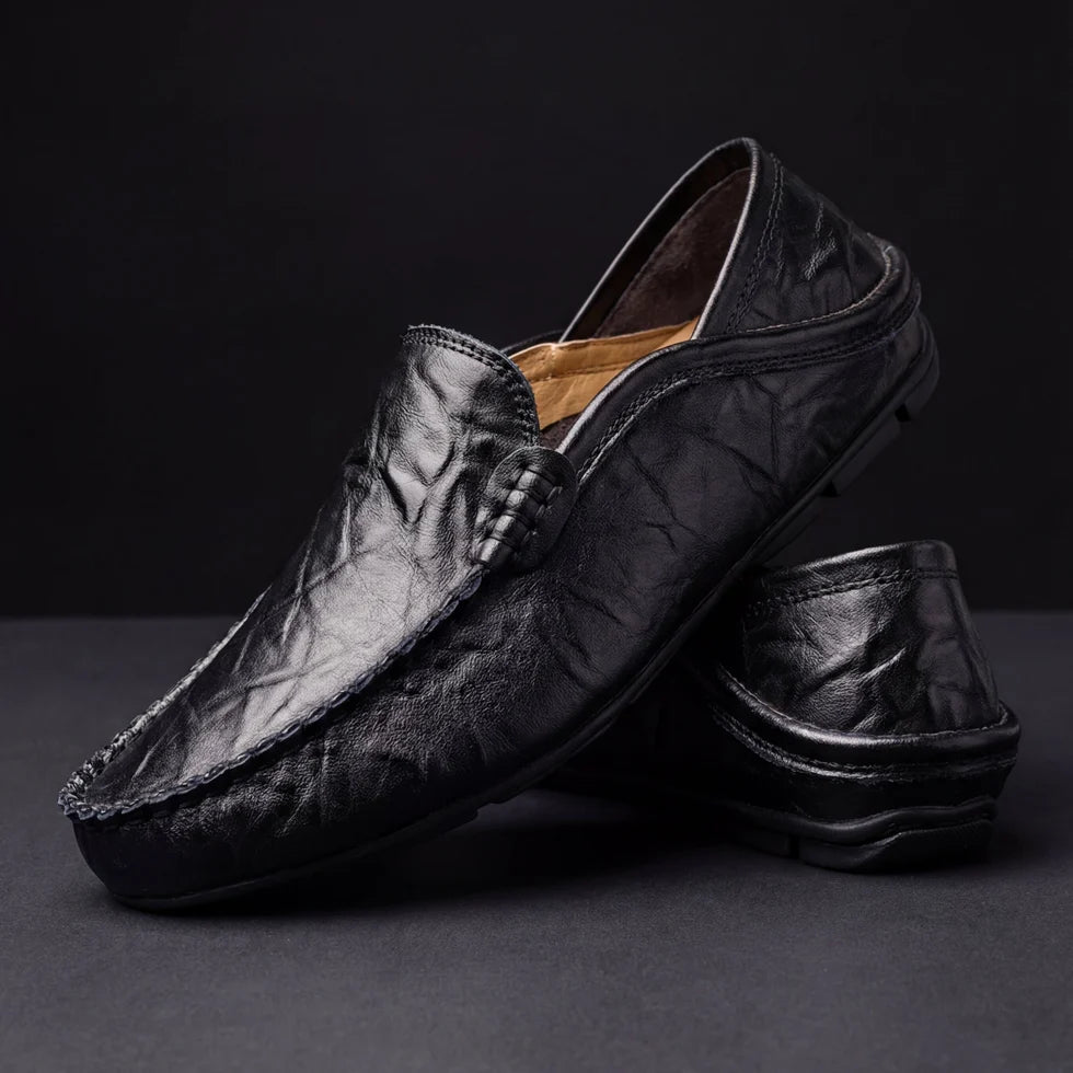 Men's Slip-On Moccasin Loafers with Stitch Detail
