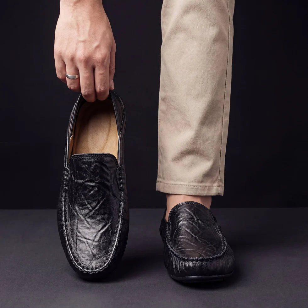 Men's Slip-On Moccasin Loafers with Stitch Detail