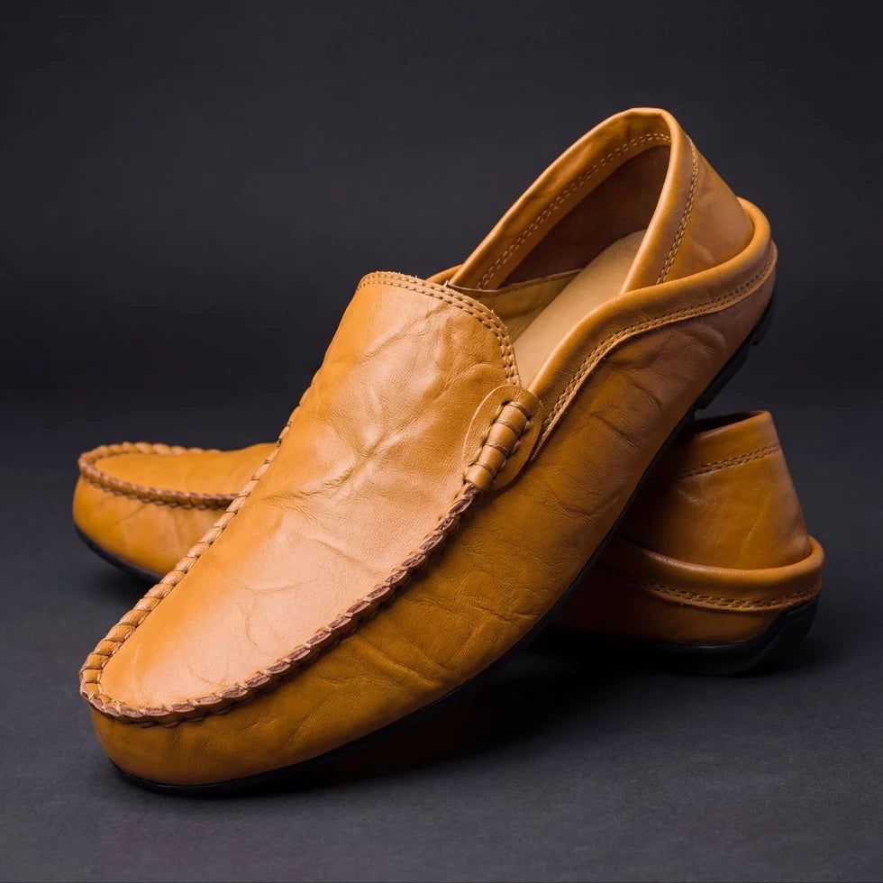 Men's Slip-On Moccasin Loafers with Stitch Detail