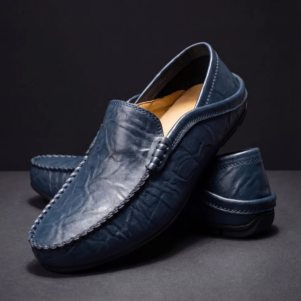 Men's Slip-On Moccasin Loafers with Stitch Detail