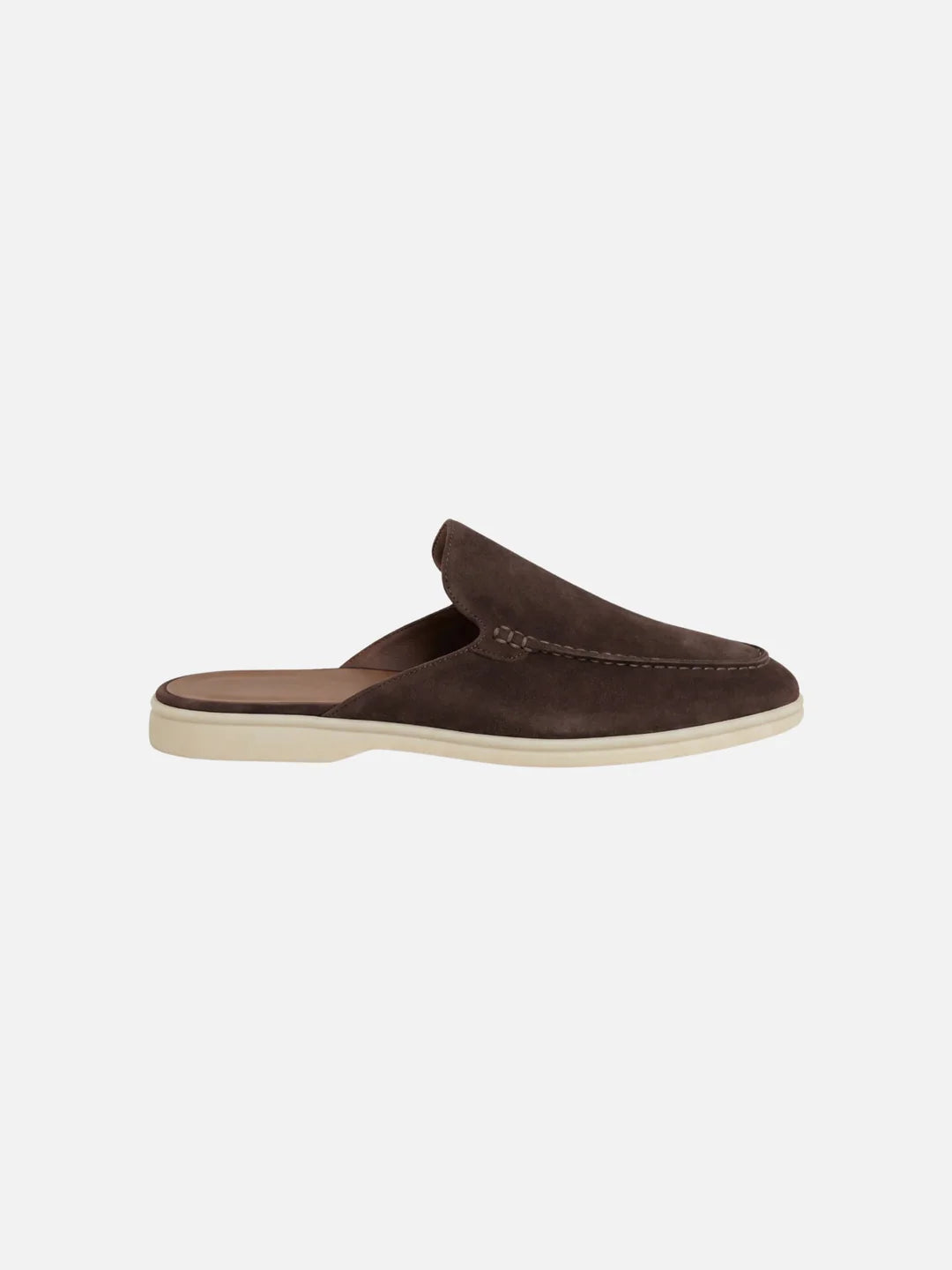 Men's Slip-On Mules with Open Heel and Stitched Detail