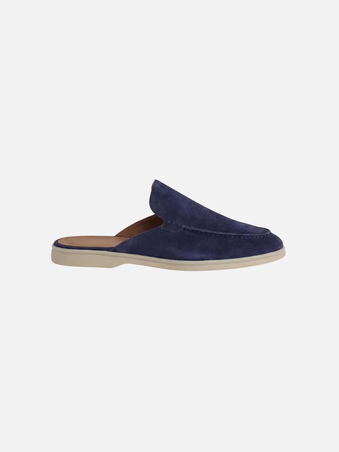 Men's Slip-On Mules with Open Heel and Stitched Detail