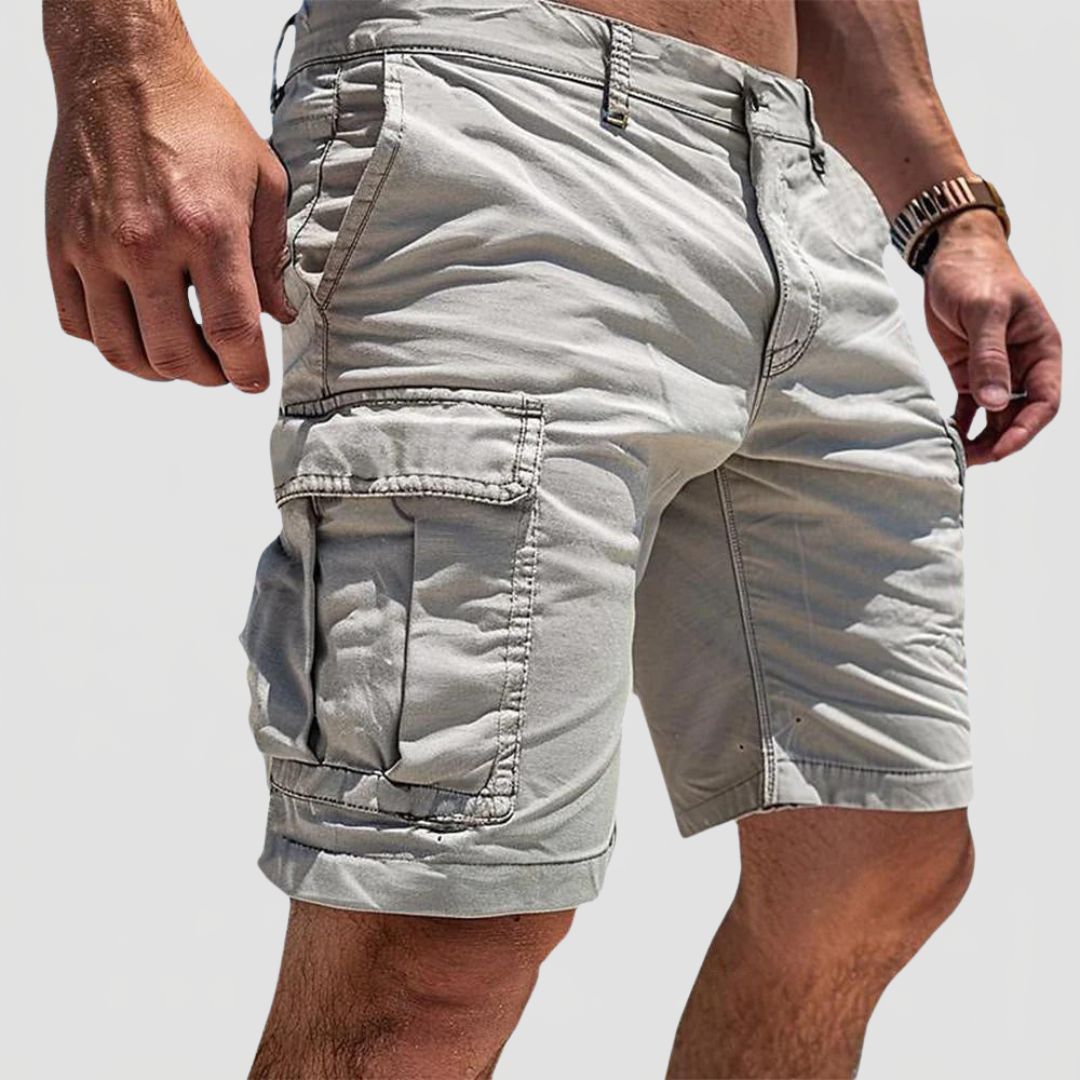 Men's Summer Cargo Shorts with Flap Side Pockets and Knee Length