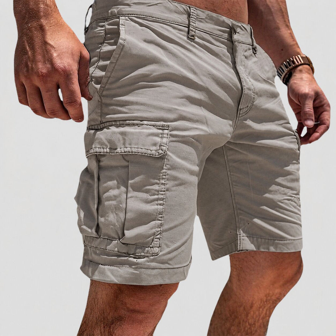 Men's Summer Cargo Shorts with Flap Side Pockets and Knee Length