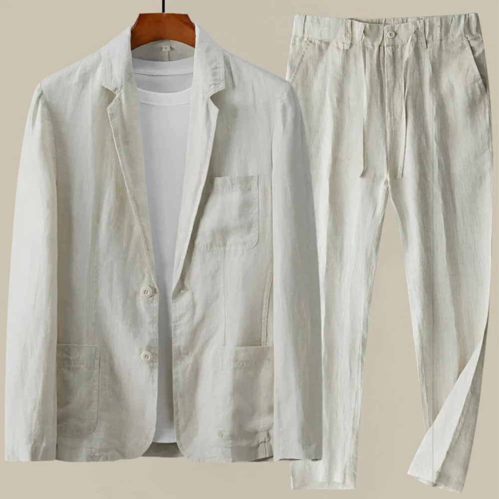 Men's Summer Suit with Blazer and Tapered Trousers
