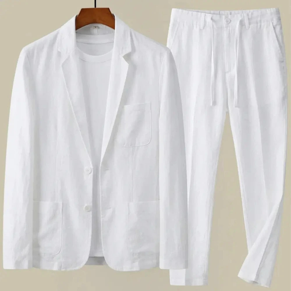 Men's Summer Suit with Blazer and Tapered Trousers