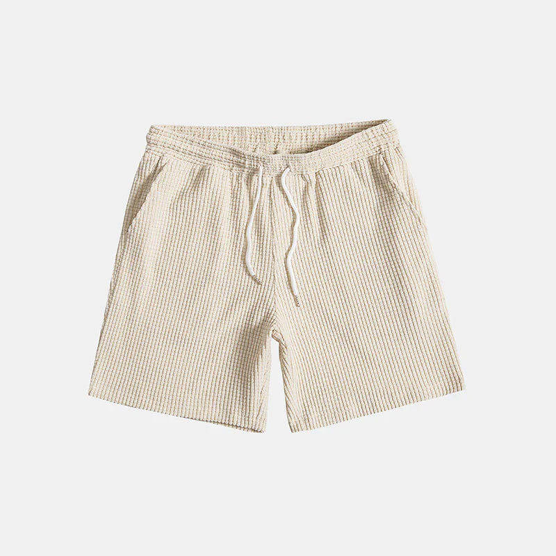 Men's Summer Two Piece Set with Short Sleeve Shirt and Drawstring Shorts