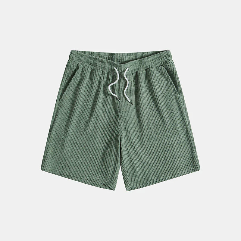 Men's Summer Two Piece Set with Short Sleeve Shirt and Drawstring Shorts