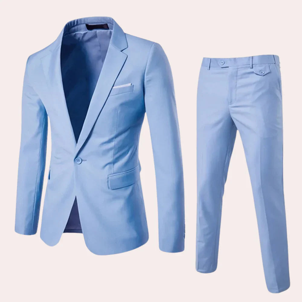 Men's slim fit 2-Piece Suit with Blazer and Trousers