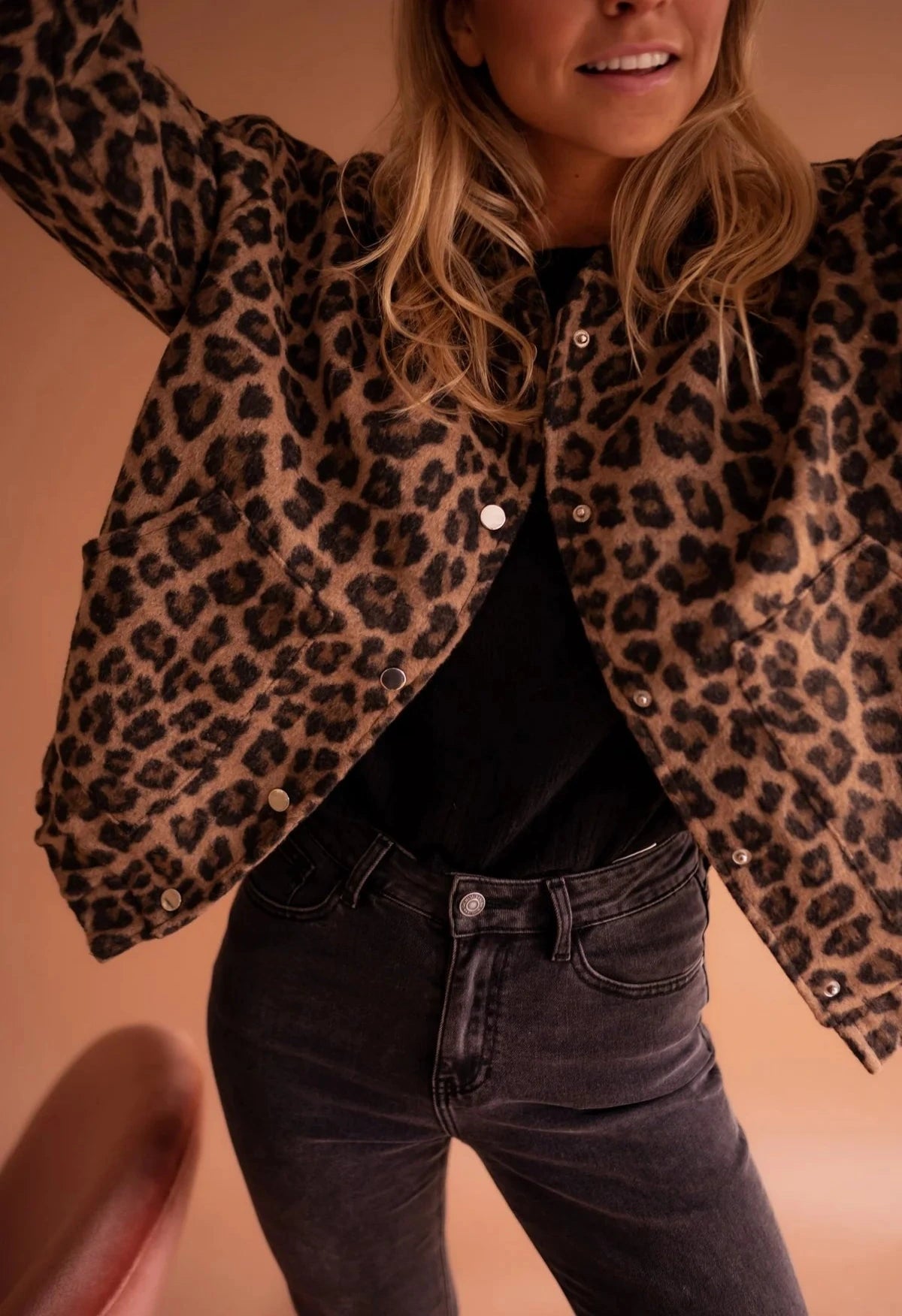 Womenâs Button Up Jacket with Print Pattern