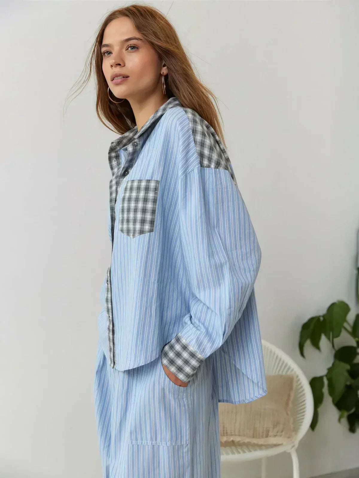 Women’s Checked Cotton Pyjama Set
