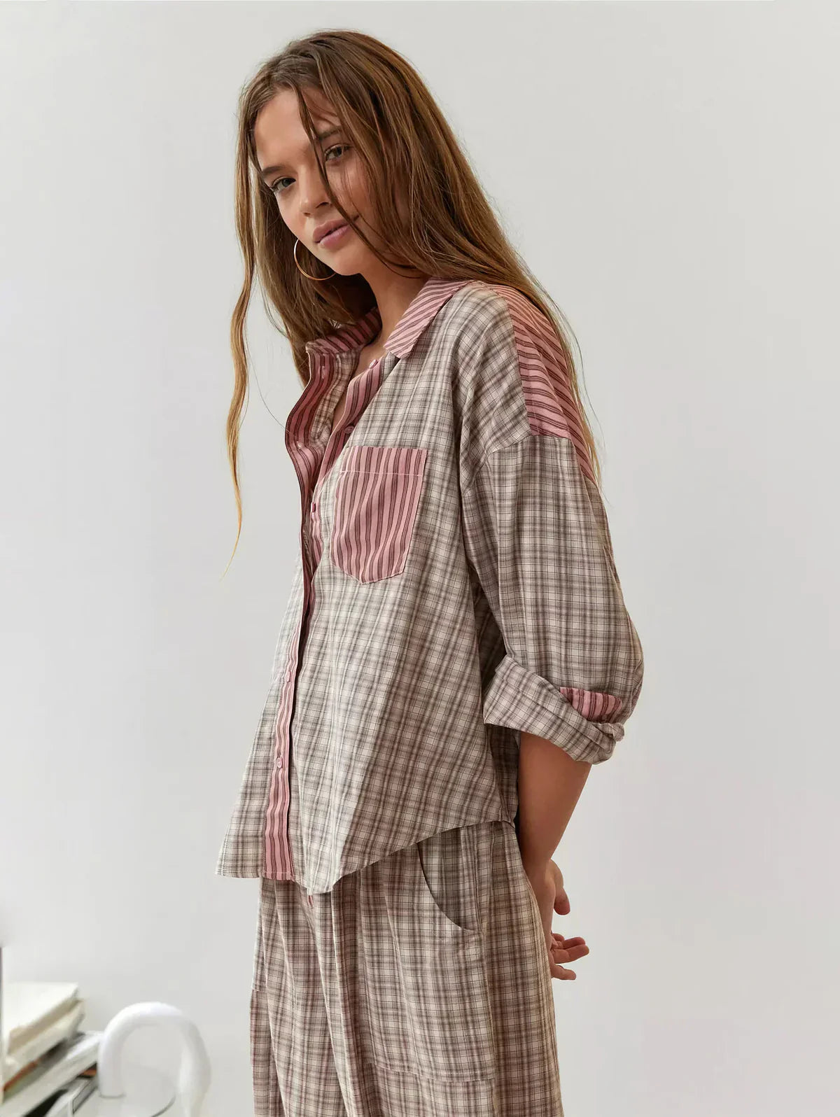 Women’s Checked Cotton Pyjama Set