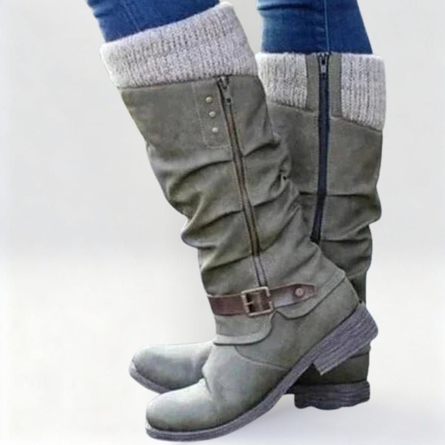 Womenâs Mid-Calf Boots with Rubber Soles