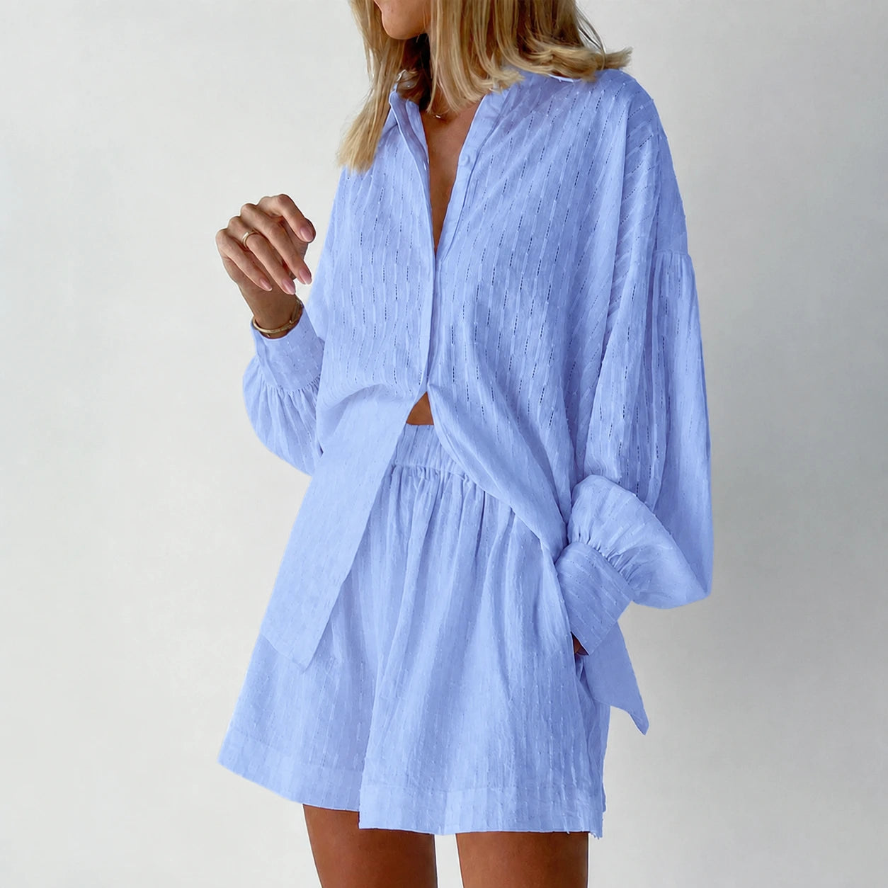 Women's Summer Set with Oversized Shirt and Shorts