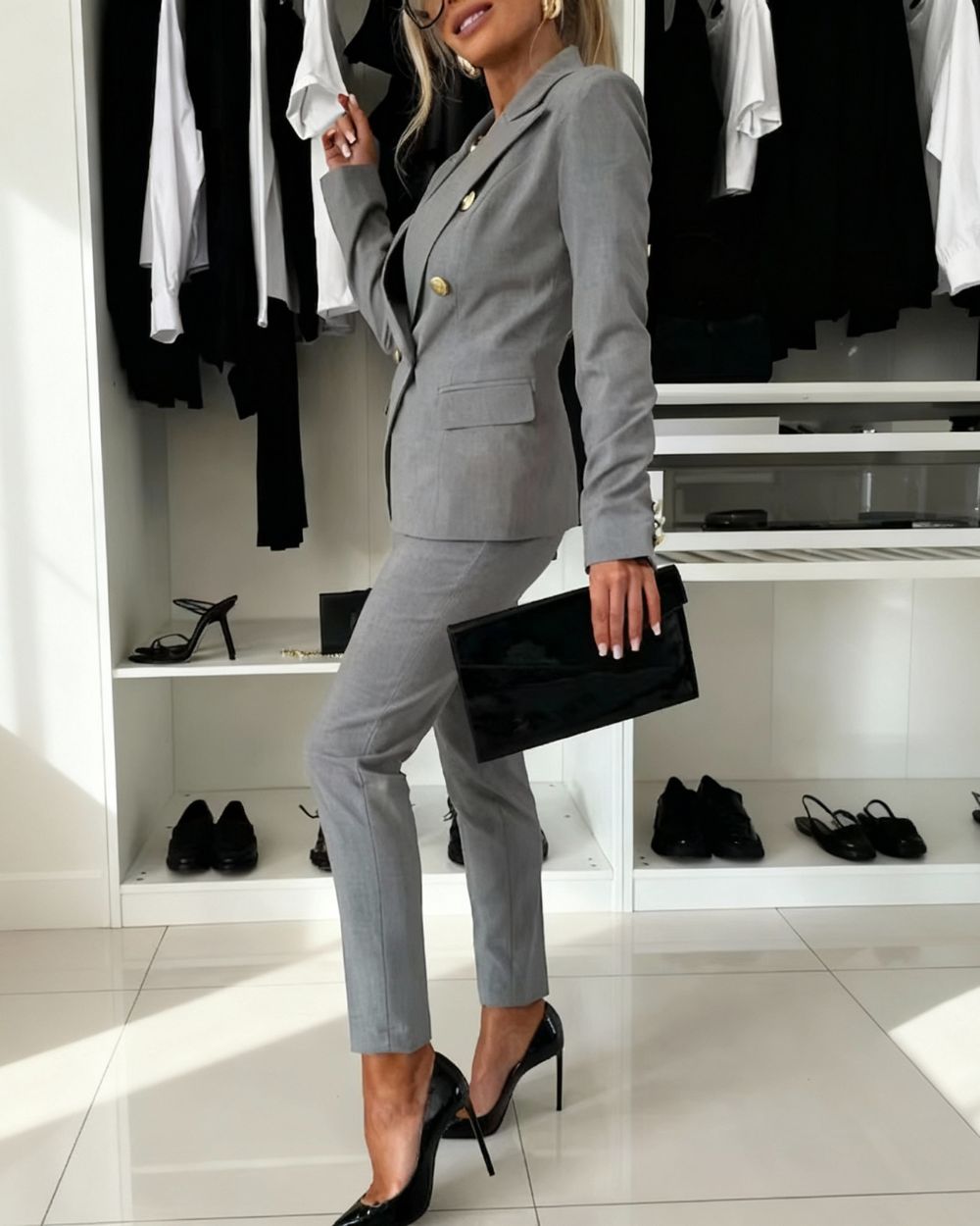 Women’s Two-Piece Suit with Blazer and Trousers