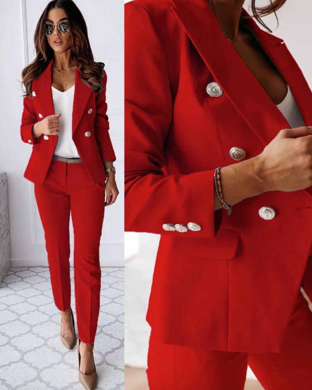 Women’s Two-Piece Suit with Blazer and Trousers