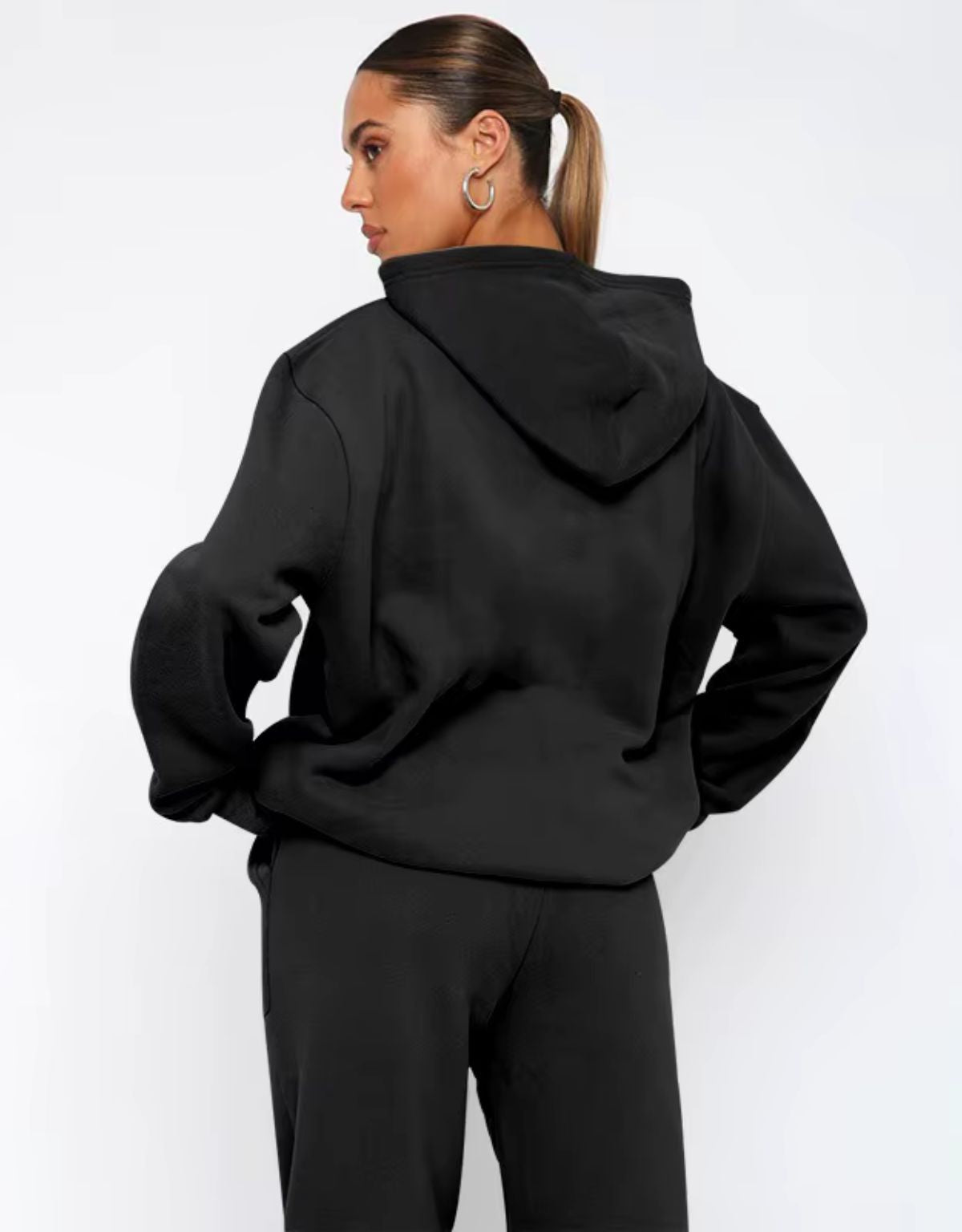 Women's Two Piece Hoodie and Joggers Set with Relaxed Fit