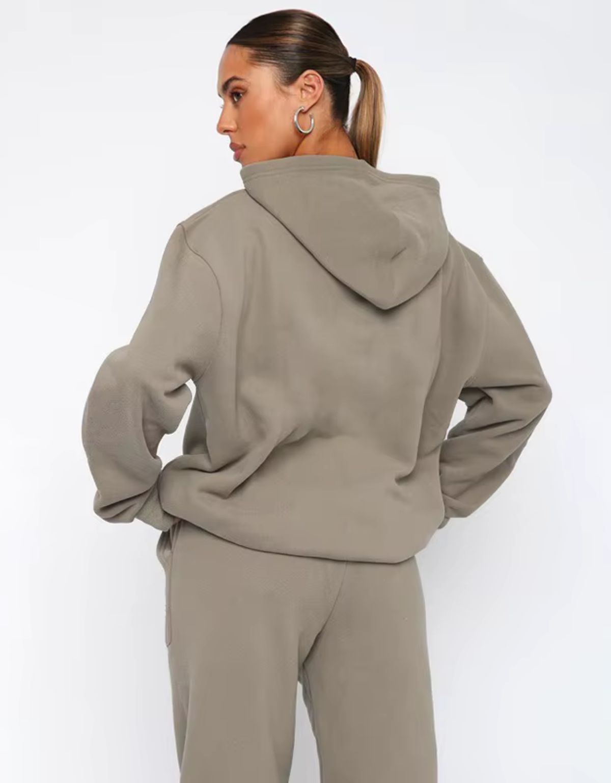 Women's Two Piece Hoodie and Joggers Set with Relaxed Fit