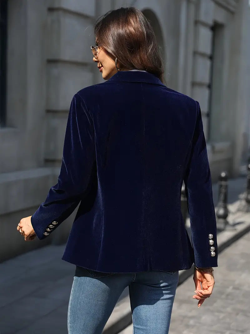 Women’s Velvet Blazer with Structured Design