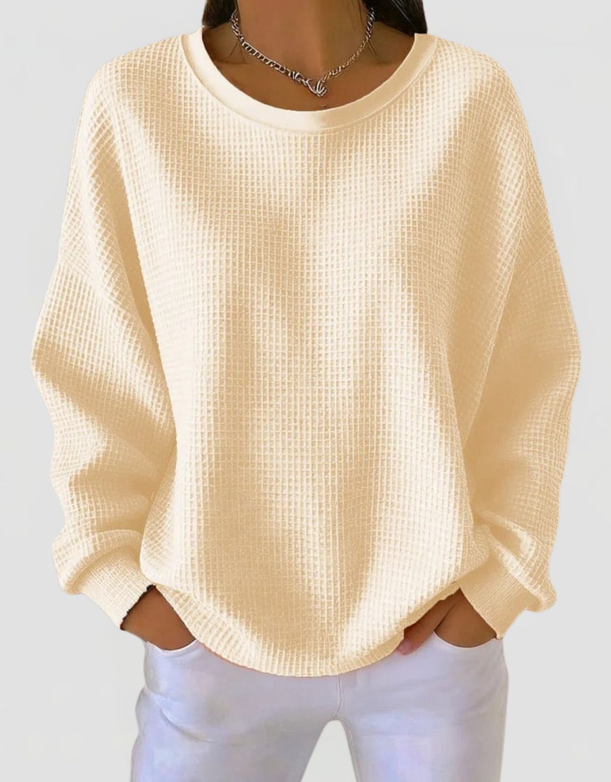 Women's Waffle Knit Oversized Jumper