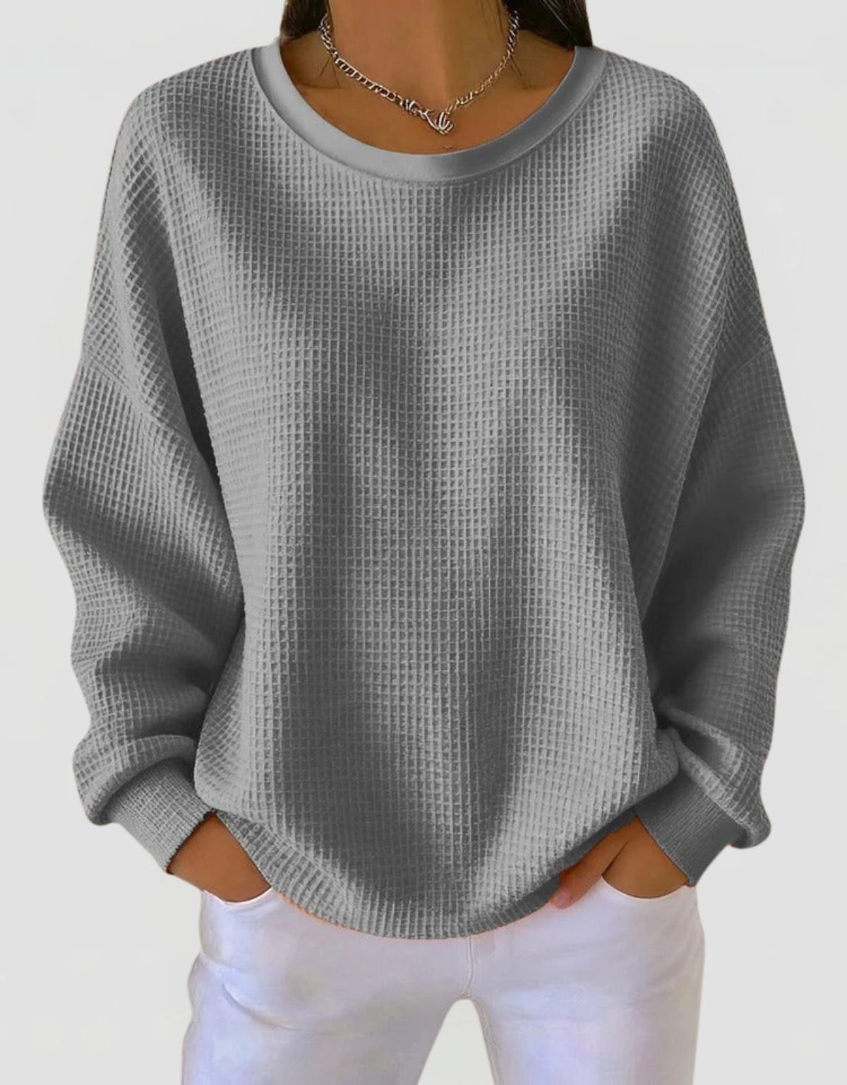 Women's Waffle Knit Oversized Jumper
