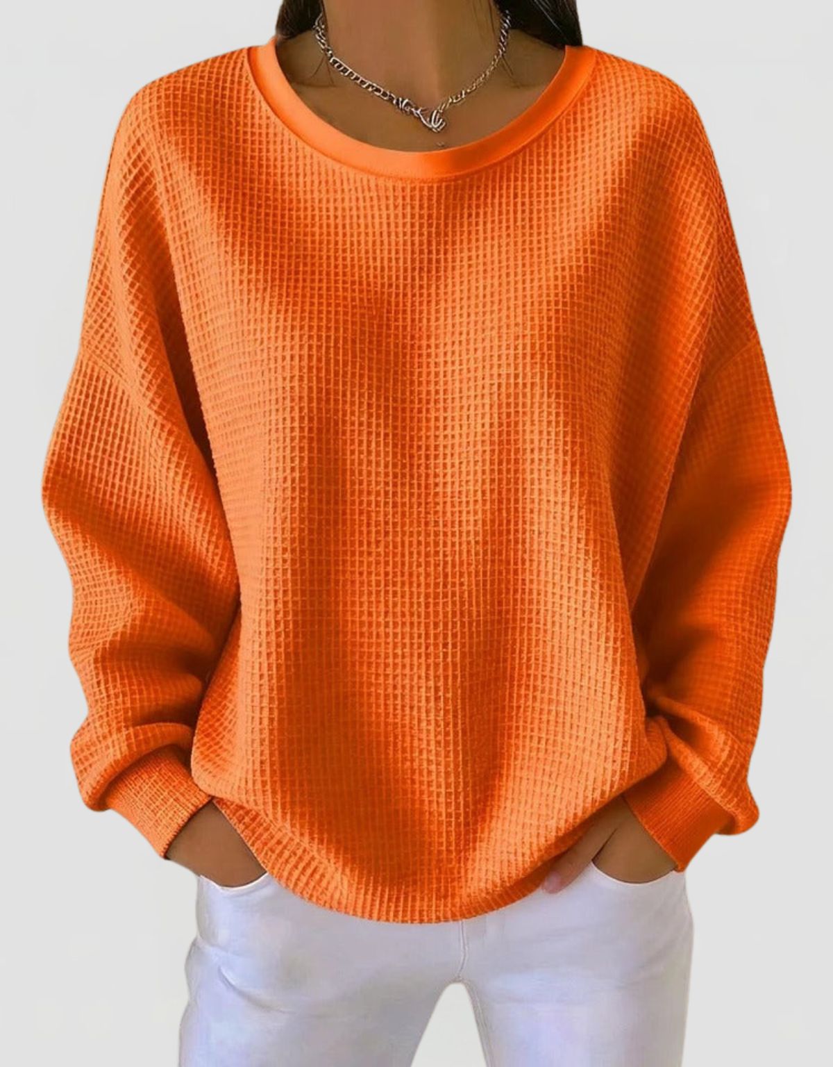 Women's Waffle Knit Oversized Jumper