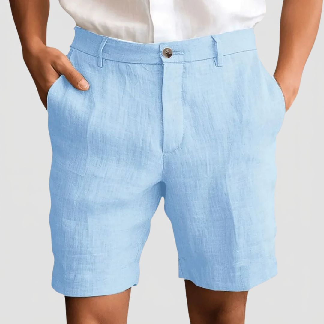 Men's Summer Shorts with Button Closure and Side Pockets