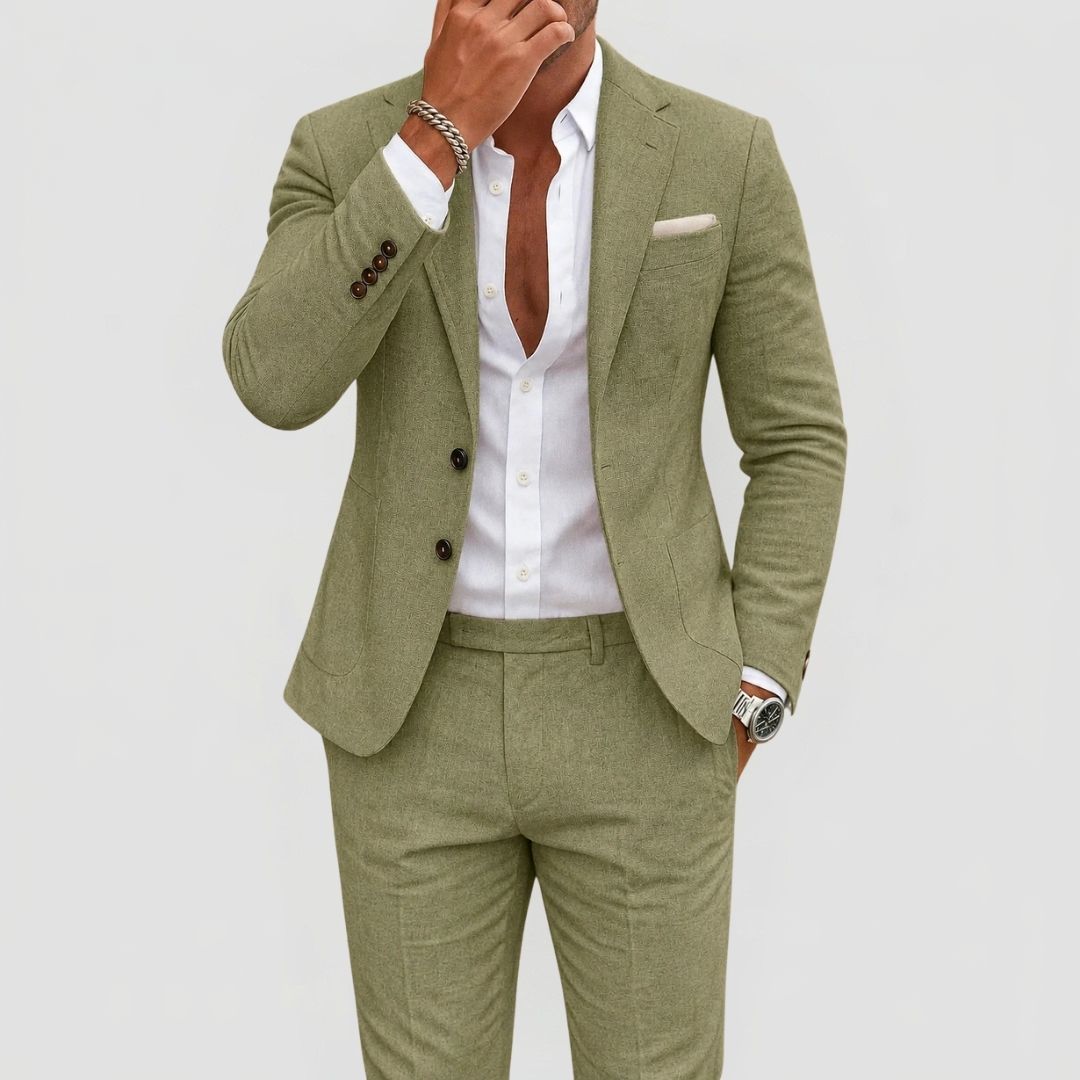Men's 2-Piece Slim Fit Suit with Blazer and Trousers