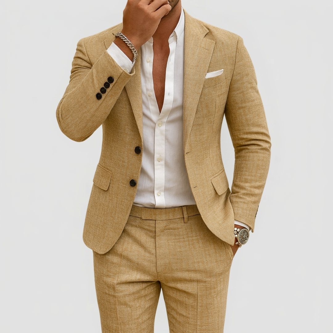 Men's 2-Piece Slim Fit Suit with Blazer and Trousers