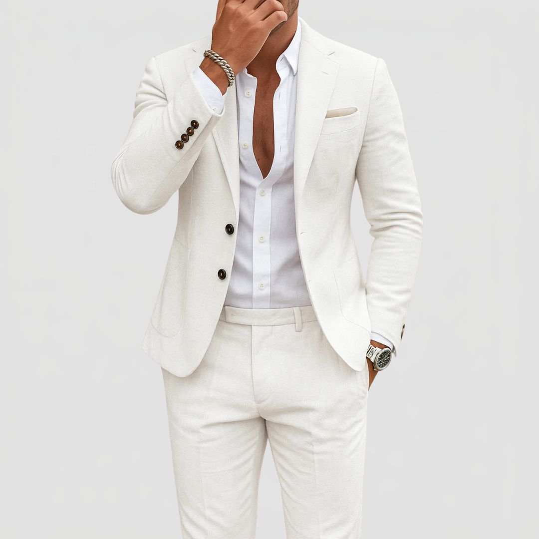 Men's 2-Piece Slim Fit Suit with Blazer and Trousers