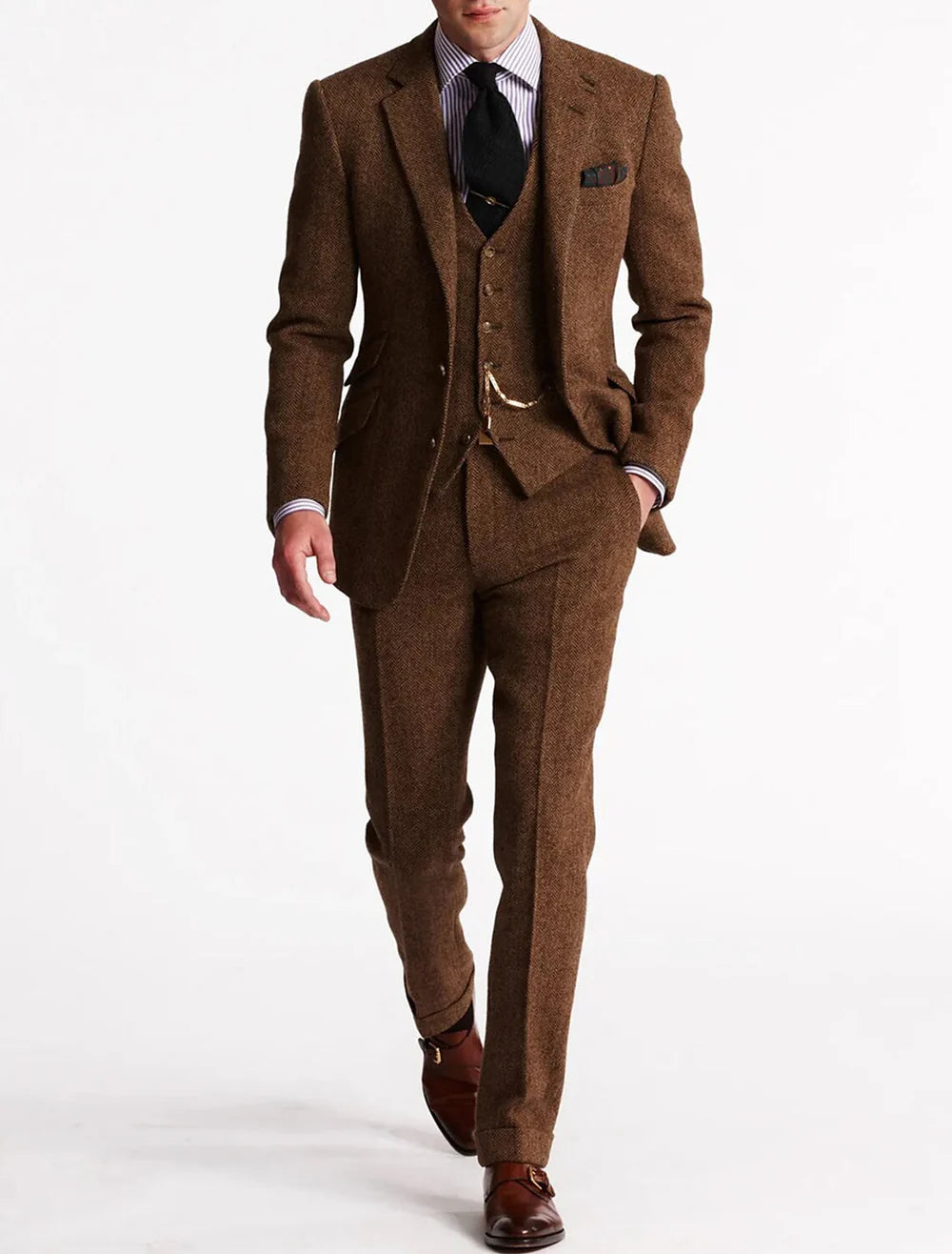 Men's 3-Piece Suit with Blazer, Waistcoat and Trousers