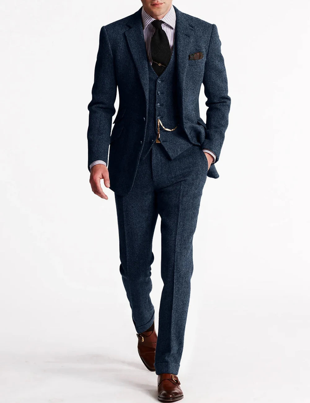 Men's 3-Piece Suit with Blazer, Waistcoat and Trousers
