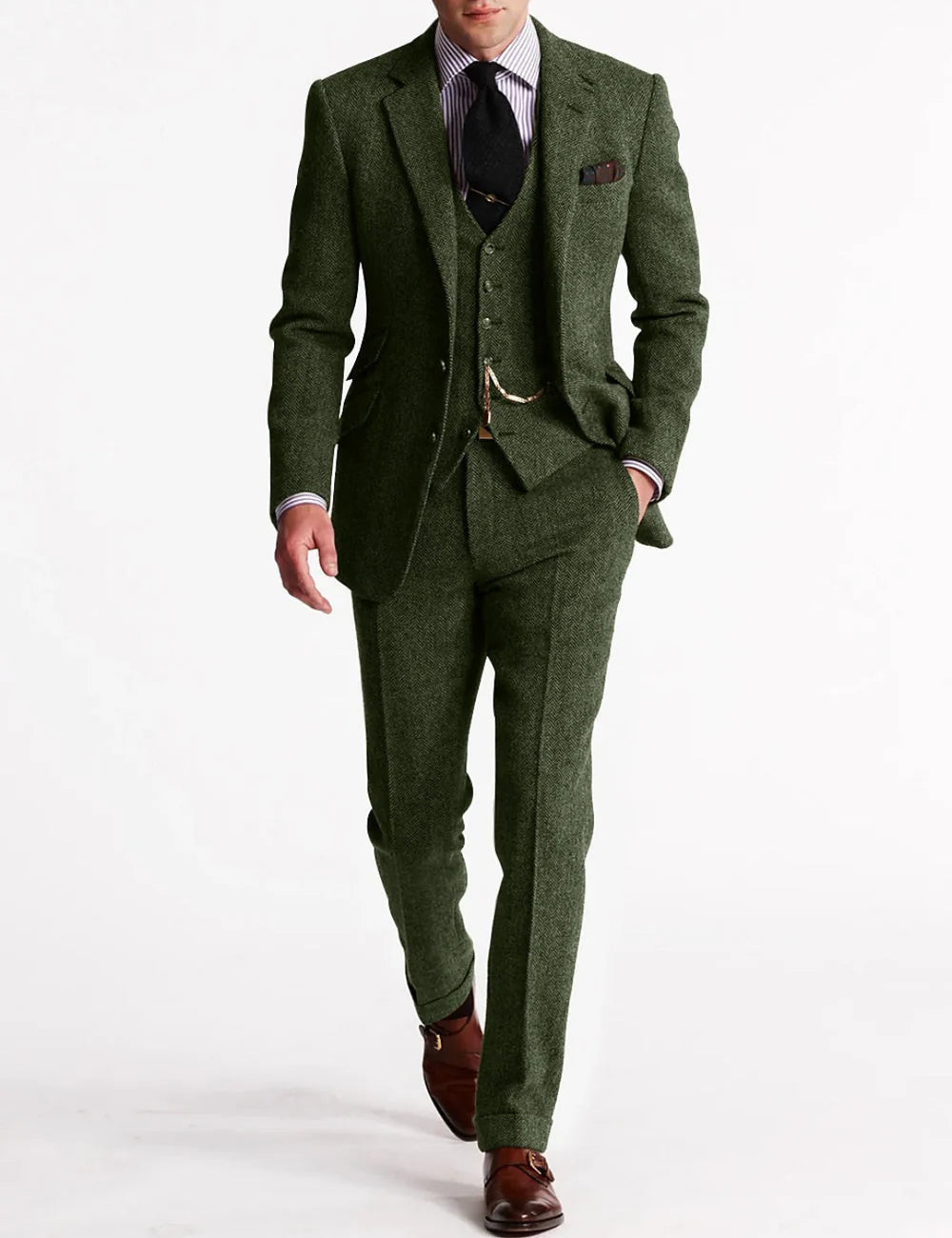 Men's 3-Piece Suit with Blazer, Waistcoat and Trousers