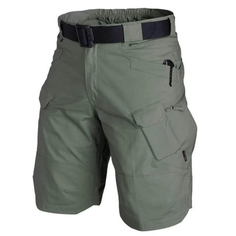 Men's Cargo Shorts with Multiple Pockets and Elasticated Waistband
