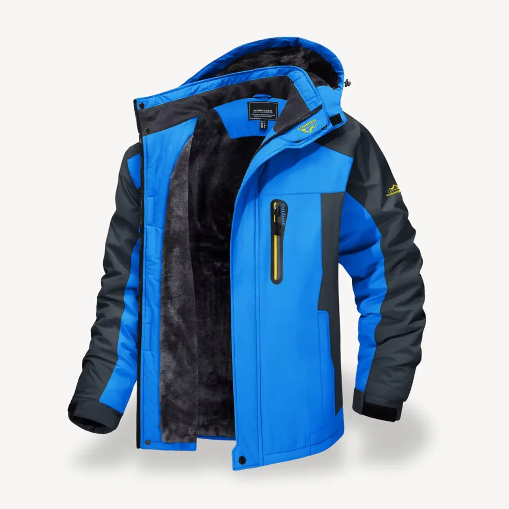 Men's Hooded Softshell Winter Jacket with Fleece Lining