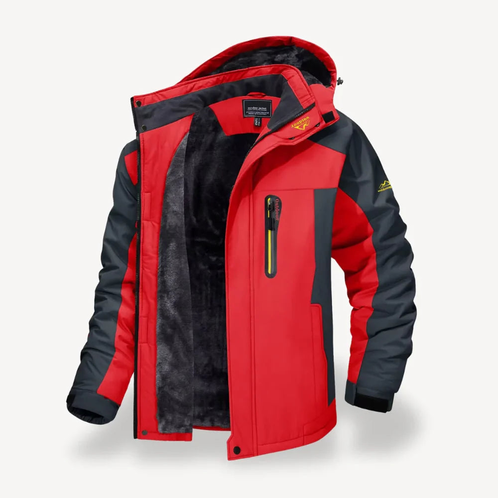 Men's Hooded Softshell Winter Jacket with Fleece Lining