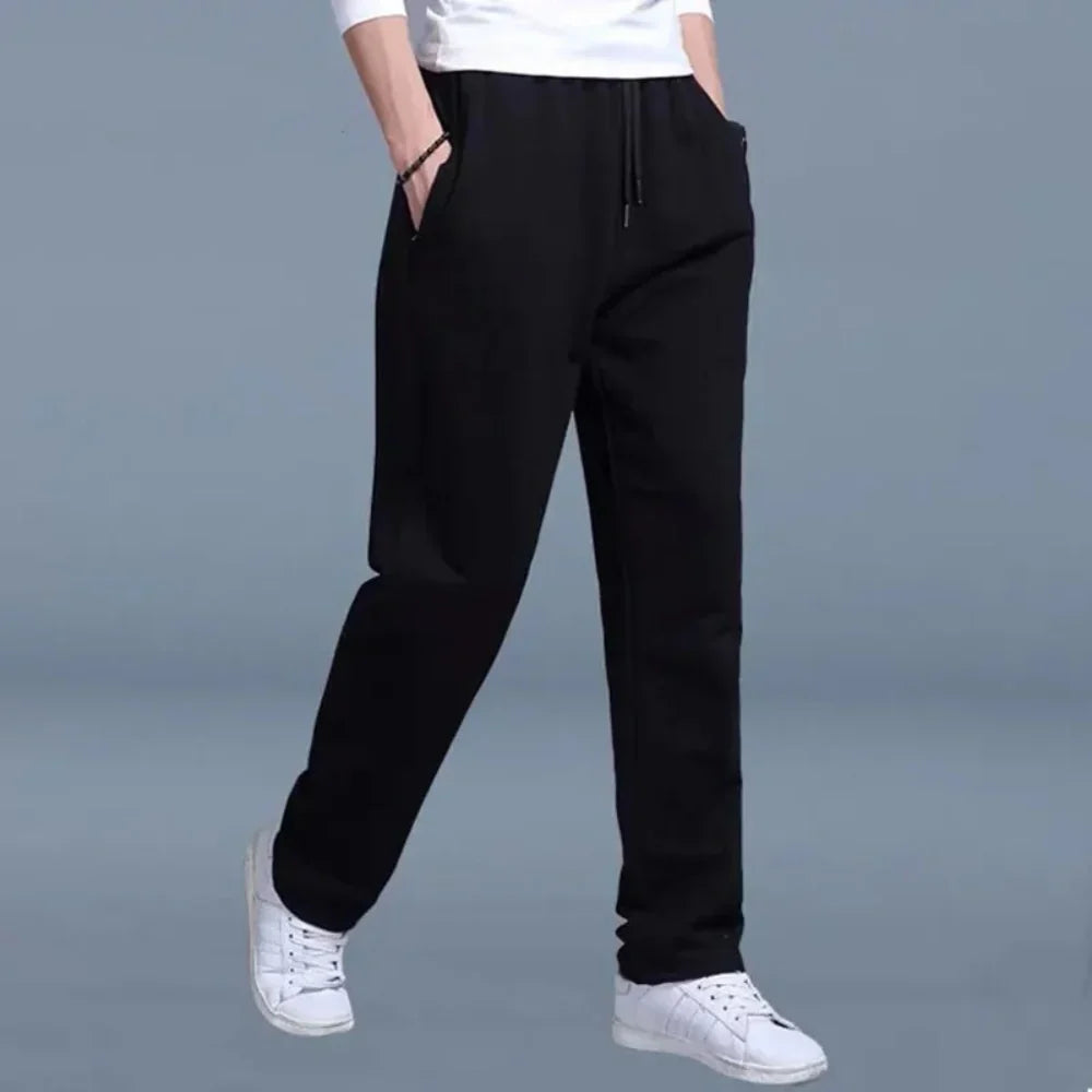 Men's Joggers with Elasticated Drawstring Waist and Straight Leg