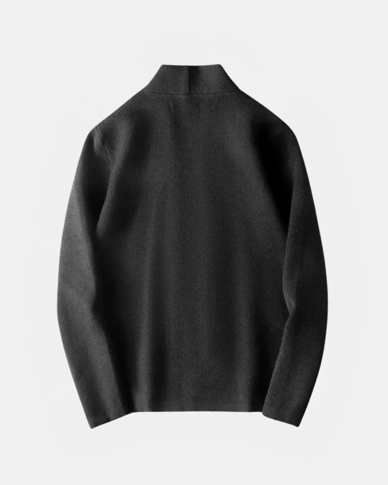 Men's Knitted Cardigan with Button Closure and V-Neck