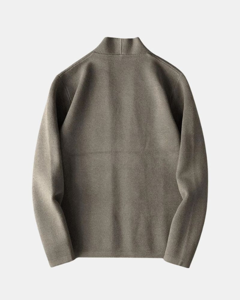 Men's Knitted Cardigan with Button Closure and V-Neck