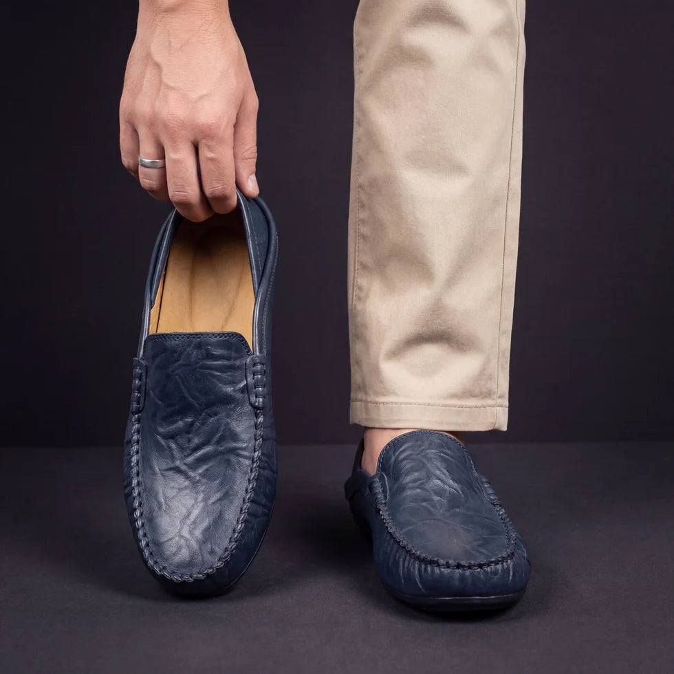 Men's Slip-On Moccasin Loafers with Stitch Detail