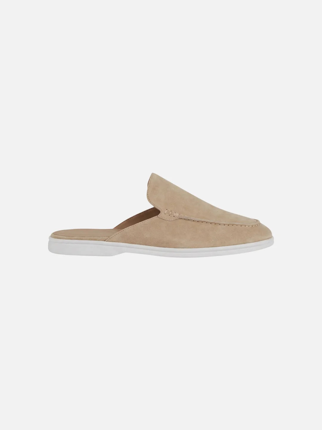 Men's Slip-On Mules with Open Heel and Stitched Detail