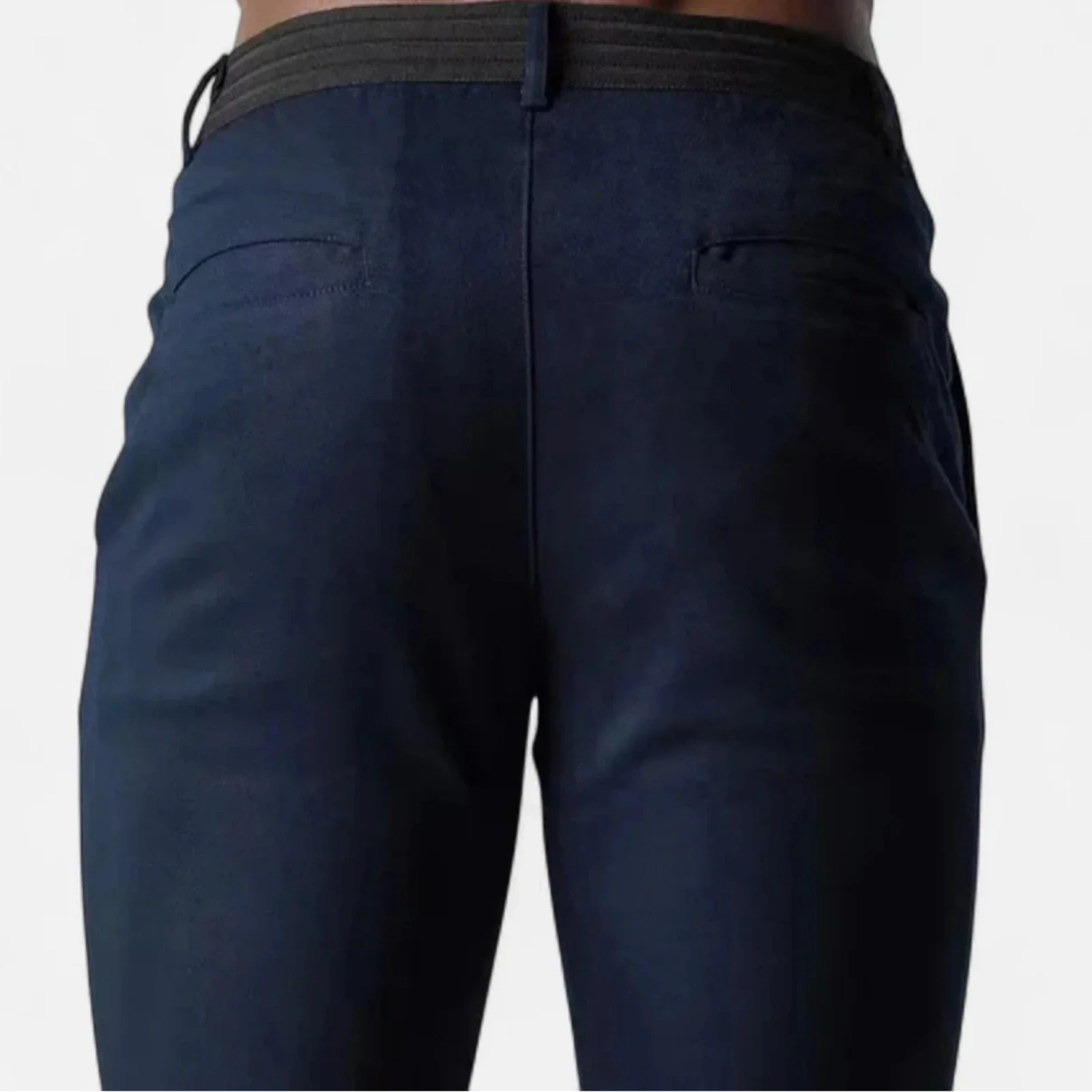 Men's Stretch Trousers with Elasticated Waist and Slim Fit
